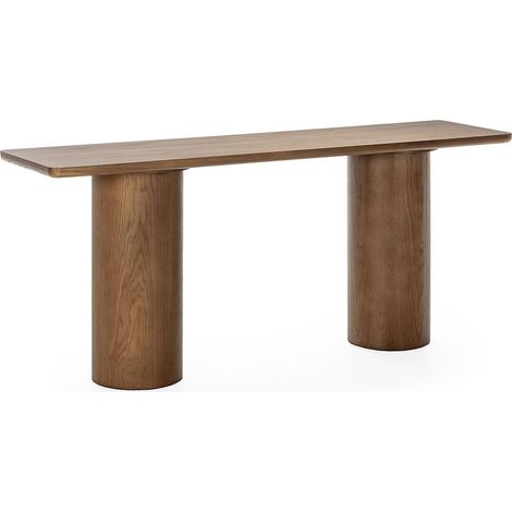 Console en bois de chêne finition noyer design contemporain - noyer bois de chêne foncé (1/3)