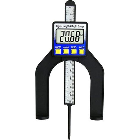 Jauge de profondeur numérique 80 mm, jauge de hauteur, règle de mesure à écran LCD pour scie à table, jauge d'épaisseur (1/5)