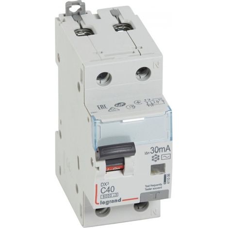 Legrand – Disjoncteur différentiel 40A 30mA Type AC 1P+N – Auxiliarisable – Neutre à droite – 6kA – 2 modules – Bornes à vis