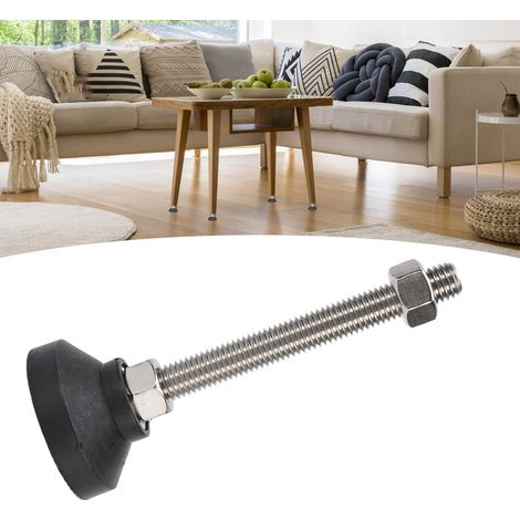 4 pieds de support en nylon noir réglables pour table, chaise, établi, étagère (1/5)