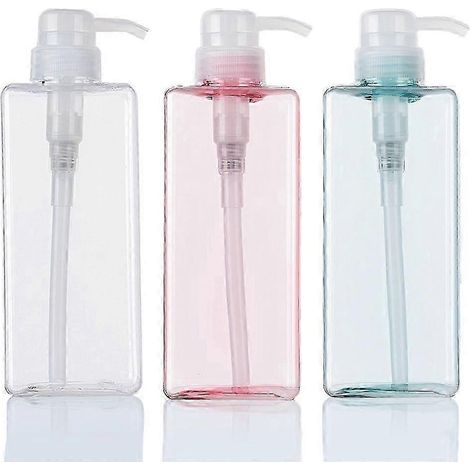 Filiyano-Lot de 3 flacons pompe vides de 650 ml, distributeur rechargeable pour shampoing, après-shampoing, gel douche, lotion, gel hydroalcoolique (1/5)