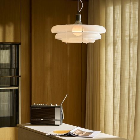 [GEBRAUCHT] B-Ware MARKET SET Hängeleuchte Sunset Ø 45cm Pendelleuchte Lampe dimmbar nebelweiß (1/2)