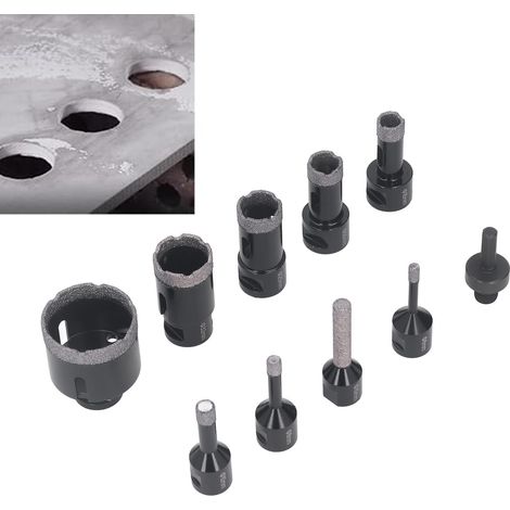 Kit de 10 scies cloches diamantées M14, scies cloches brasées 6-50 mm, adaptées aux carreaux de céramique et de marbre, kit de forets creux brasés sous vide (1/5)