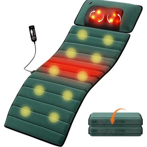 Materassino massaggiante elettrico con calore per collo, schiena e fianchi 155x50x3 cm HOMVRA (1/5)