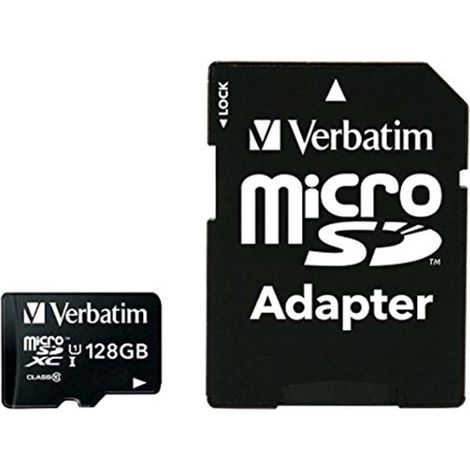 Carte MicroSDXC Premium VERBATIM, 128 Go, Classe 10, avec adaptateur (1/3)