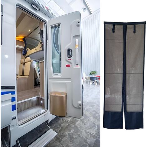Cortinas exteriores para la autocaravana, mosquiteras, estores enrollables para ventilación en la puerta lateral de la autocaravana, 70200 cm (1/5)