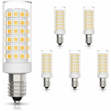 6 Pack E14 LED Ampoule 9W Équivalent Halogène 75W, Blanc Chaud 3000K Non-Dimmable 360°Angle Faisceau pour Hotte Aspirante Lampe de Chevet Cuisine (1/4)
