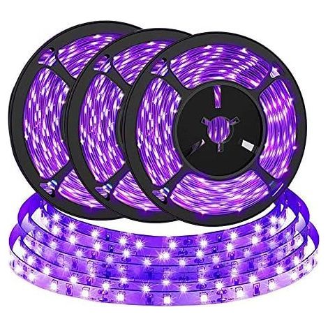 Bande LED UV à lumière noire, BRTLX 4,5 W 2 m, alimentation USB 5 V, lot de 3, 395 nm-400 nm (1/5)