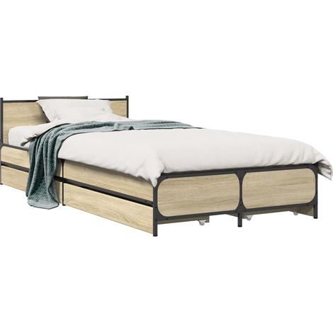 Estructura de cama con cabecero Roble Sonoma 80 x 200 cm vidaXL (1/5)