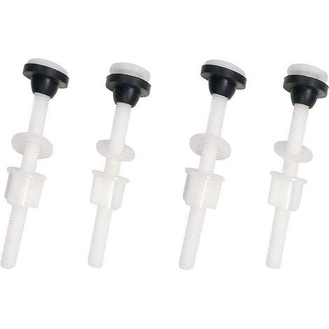 Vis universelles pour abattant de toilette - Boulons en plastique avec rondelles de rechange, tête bombée pour charnières d'abattant de toilette à fixation supérieure (1/5)