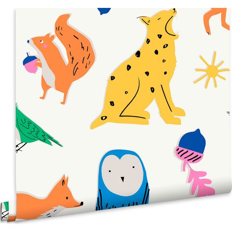 Joules Vliestapete Country Critters Heroes White / Rainbow 10mx52cm