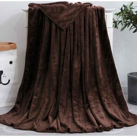 1 pièce Couverture polaire en toison, douce et chaude, plaid rose uni pour canapé ou lit, 70 x 100 cm