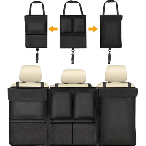 Organisateur de coffre de voiture, sac de rangement, sac de coffre de voiture, imperméable et multifonctionnel, sépare le coffre et la banquette arrière avec de nombreuses poches (1/5)