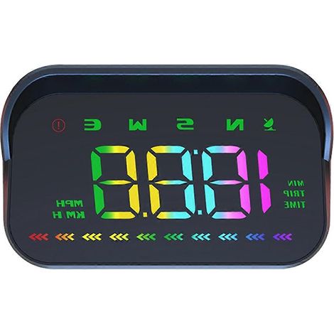 Affichage tête haute GPS pour voiture (HUD) : compteur de vitesse en MPH/km/h avec projecteur et boussole. (1/5)