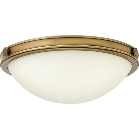 Elstead Collier - Plafoniera piccola a filo soffitto a 2 luci in ottone, attacco E27 (1/4)