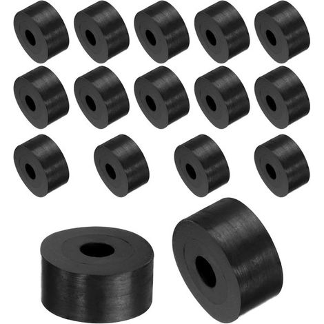 16 patins en caoutchouc, diamètre extérieur 20 mm, diamètre intérieur 10 mm, hauteur 10 mm, anneaux amortisseurs en caoutchouc - 10 mm (1/5)