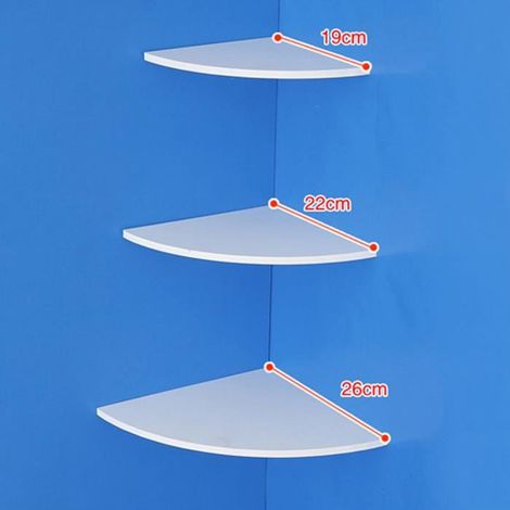 3pcs Support Stockage Mural - étagère d\'Angle - étagères Flottantes Décoration de Mobilier Bureau - Blanc