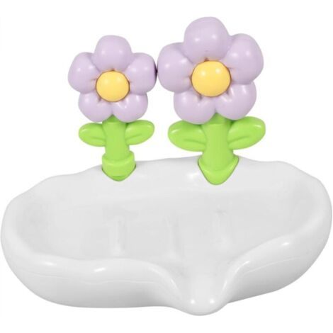 Support De Salle De Bain - Drainage De Vaisselle en Marbre Support Décoratif pour Fleurs Matériau Abs Robuste