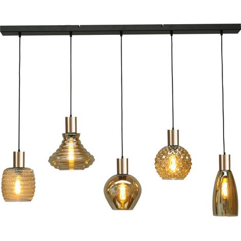 Lampe à suspension noire et dorée Bounty Curiosa 5 lumières - 2471-05-02-130-5-05 (1/3)