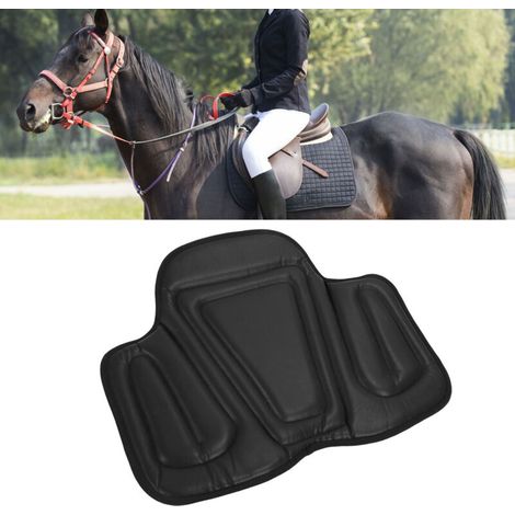 Tapis de Selle pour Cheval Tapis de selle Western absorbant les chocs noir avec coussin mémoire PU 56x45cm 300g