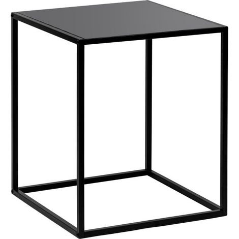 Table d'appoint FILAR carré en métal - 45x45 cm - Noir (1/5)