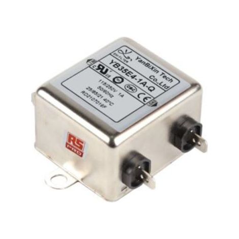 Filtre secteur RS PRO, 1A max, 2 phases, 250 V c.a. max, Montage sur châssis