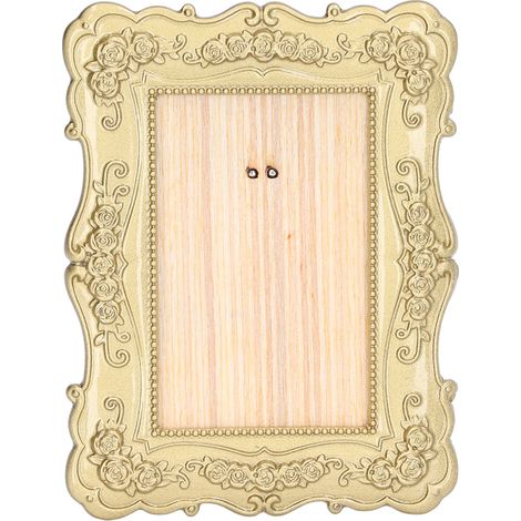 Cadre photo maison de poupée DIY 1:12 miniature accessoire doré pour décoration de maison de poupée (1/5)