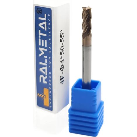 Fresa de carburo sólido de 4 filos, 4 x 11 x 50 mm, TiSiN, 55 HRC (1/5)