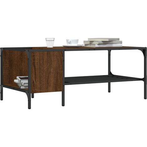 Couchtisch mit Regal Braun Eichen-Optik 100x51x40 cm (1/5)