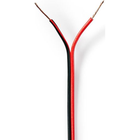 Cable de altavoz  2x 0,50 mm²  ACC  100,0 metros  Redondo  PVC  Rojo / Negro  embalsamar