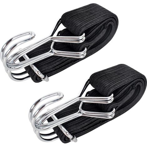 2x Gepäckspanngurte 3cm breit, verstellbar mit Haken für Fahrrad, Motorrad (1/5)