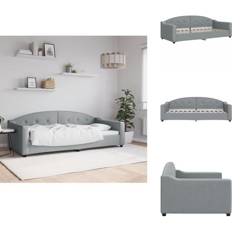 Lit de repos sans matelas gris clair 90x200 cm tissu - Lit De Repos - Lits De Repos - Canapé-lit - Lit D'appoint (1/5)
