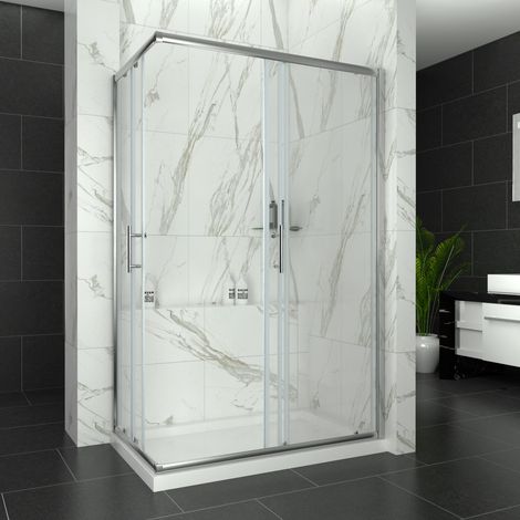 ELEGANT Sliding Corner Entry 1200 x 900 mm mm Shower Enclosure Door Cubicle (1/5)
