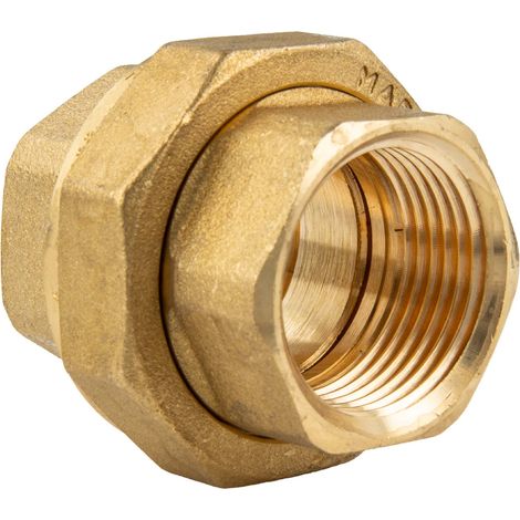 tecuro Verschraubung 1 Zoll IG x IG - konisch dichtend - Messing blank CW617N (1/5)