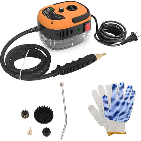 GARRYFIZH Nettoyeur vapeur portable 2500 W , Nettoyeur vapeur pressurisé à haute température avec têtes de brosse pour meubles de cuisine, salle de bain et voiture
