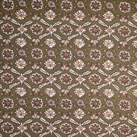 Tissu polycoton imprimé liberty Kaki 150 cm (1/2)