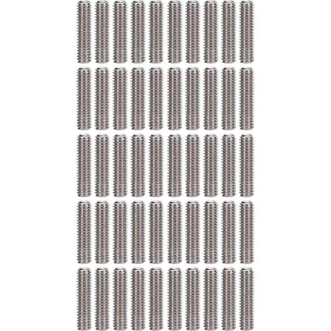 50-teiliges Sortiment an Gewindestiften A2-70 Edelstahl-Madenschrauben M2,5x10
