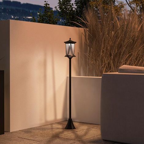 Lampadaire solaire extérieur lampadaire de jardin LED avec interrupteur marche/arrêt 17 x 17 x 127 cm noir