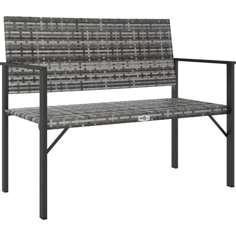 Banc de jardin,Banquette de jardin,Chaise à 2 places gris résine tressée CFW27231 (1/5)