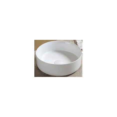 Vasque à poser ronde en céramique blanche - D 36.5 cm - Gamme Maja - Livraison gratuite