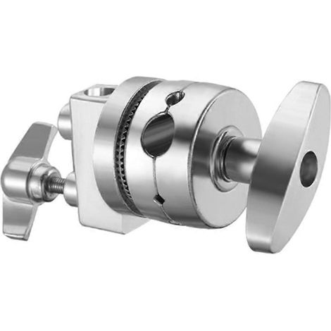 Adaptateur de montage multifonctionnel pour pied d'éclairage, support de tête pivotante robuste, poignée pour rallonge de pied (argenté) (1/5)