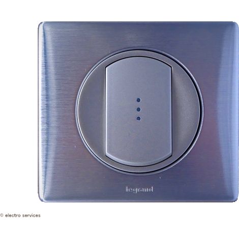 Poussoir ou poussoir inverseur à Voyant Céliane Complet Aluminium  Griffes: Sans griffes