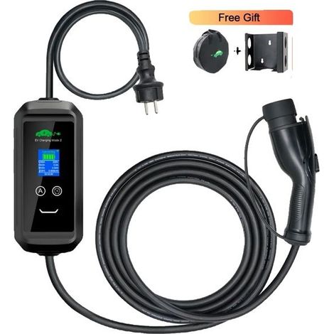 Chargeur EV Portable, Courant Ajustable Jusqu'à 16A, Connectivité App WiFi Tuya, F2-T2-3.6KW-5M-APP