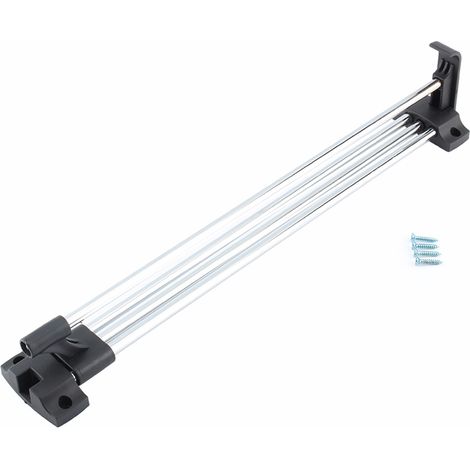 1 cintre rétractable galvanisé pour garde-robe, porte-serviettes et manteaux (400 mm)