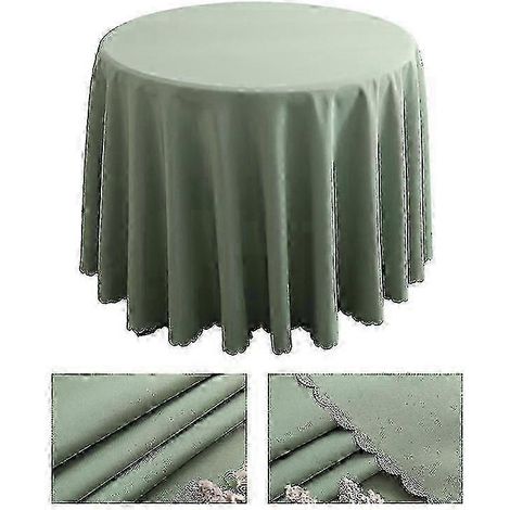 Nappe vert gazon lavable, idéale pour les fêtes, les mariages et les tables à manger. (1/5)