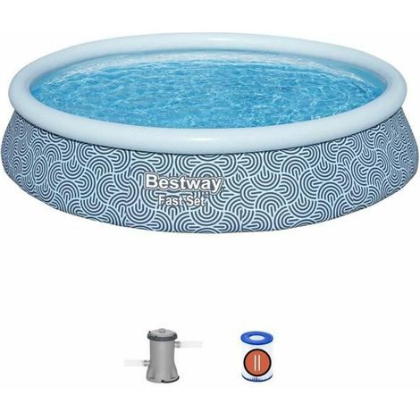 Bestway Fast Set Aufblasbares Schwimmingpool Blau 396 cm