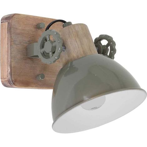 Mexlite - spot - Gearwood - grün - metall gummibaumholz - (1/5)