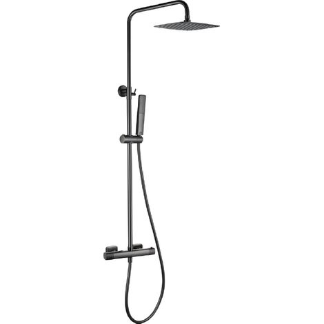 Conjunto ducha termostático Firenze black gun metal [ IMEX® ]