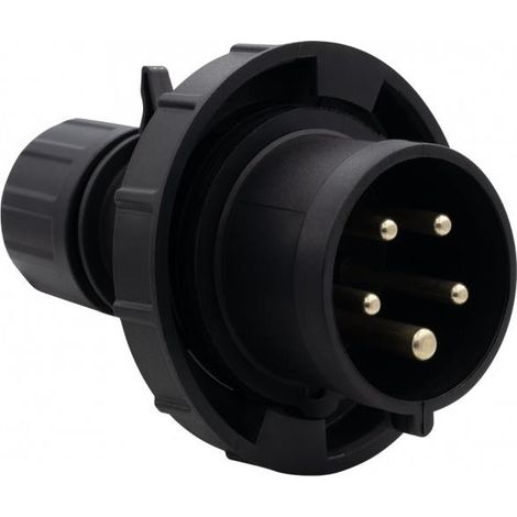 Netzstecker 16A/5P 380V-415V /FE/ IP67 schwarz F7.0161