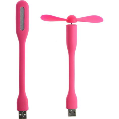 Ventilateur USB flexible et portable, mini ventilateur USB 5V avec lumière LED USB pour batterie externe, ordinateur portable, gadget d'été